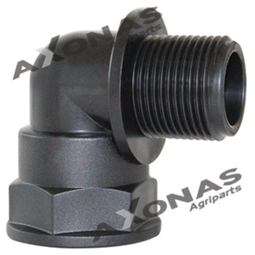 90° HOSETAIL WITH MALE - FEMALE THREAD 1 1/2