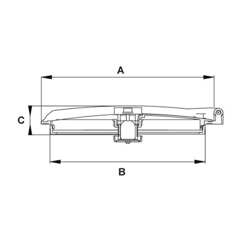 HINGED TANK LID WITH LOCK 462mm