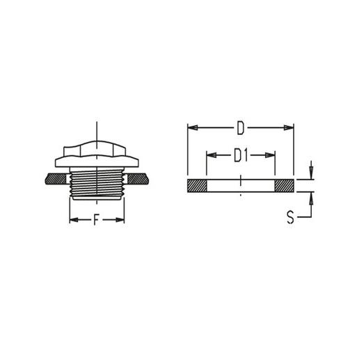 GASKET 1/2" D=21Χ33Χ2.5 mm