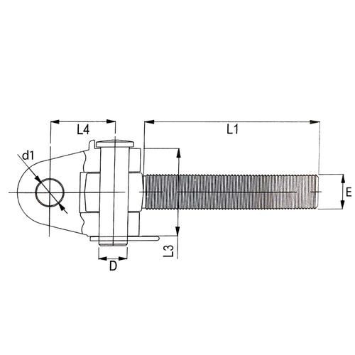 ARTICULATED YOKE END 30X3 Φ25 LEFT