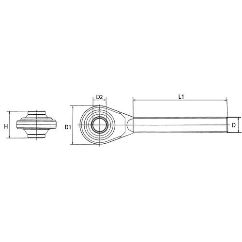 TOP LINK END 1 1/8" Φ19 RIGHT