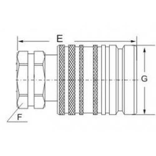 QUICK RELEASE FEMALE COUPLING PUSH-PULL 1/2" FEMALE THREAD (SHORT)