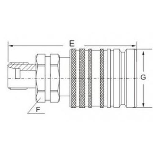 QUICK RELEASE FEMALE COUPLING PUSH-PULL Μ18X1.5 MALE THREAD (SHORT)