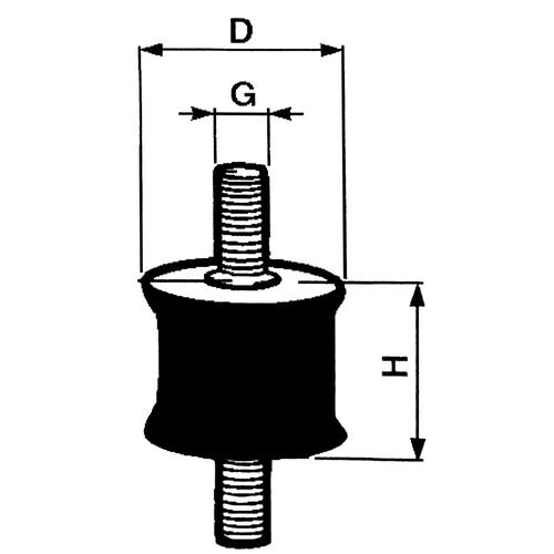 ANTI-VIBRATION DEVICE MALE-MALE 8-30-30