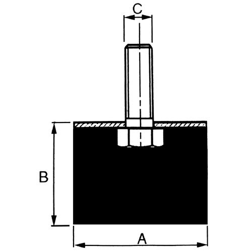 ANTI-VIBRATION DEVICE MALE BOLT-PLAIN SURFACE 8-30-30