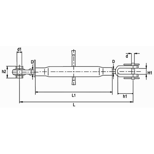 ADJUSTABLE LEVELLING ARM BALL-FORK Φ19 min/max 380-530