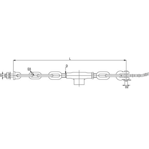 STABILIZER CHAIN ASSEMBLY FIAT L=520mm 3+3 LINKS