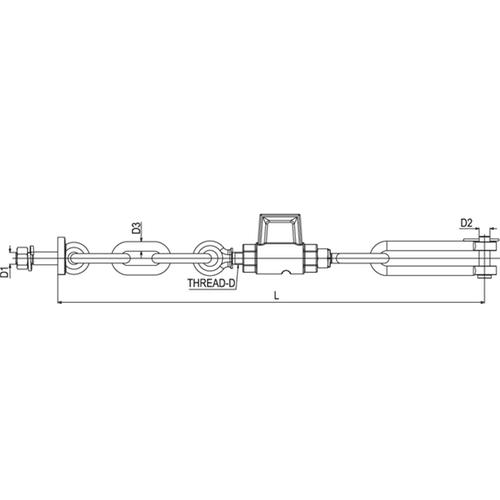 STABILIZER CHAIN ASSEMBLY- 3 LINKS FORD 5000 L=625mm 