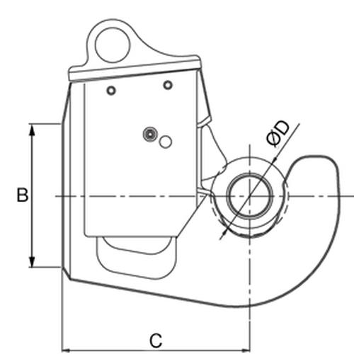 LOWER LINK AUTOMATIC HOOK Cat. 2 Φ56 135mm INDIA