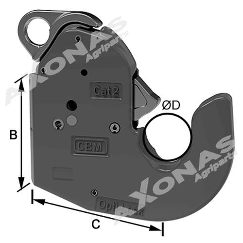 LOWER LINK AUTOMATIC HOOK  Cat.2 Φ56 130mm ITALY