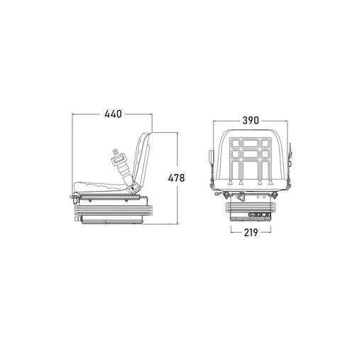 COMPACT TRACTOR SEAT WITH MECHANICAL SUSPENSION COBO - M91