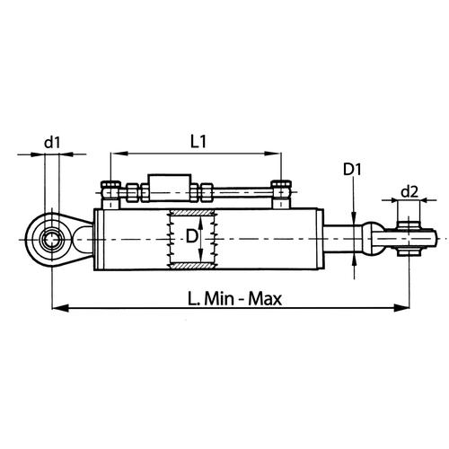 HYDRAULIC TOP LINK 50-60-30 min-max 410-567