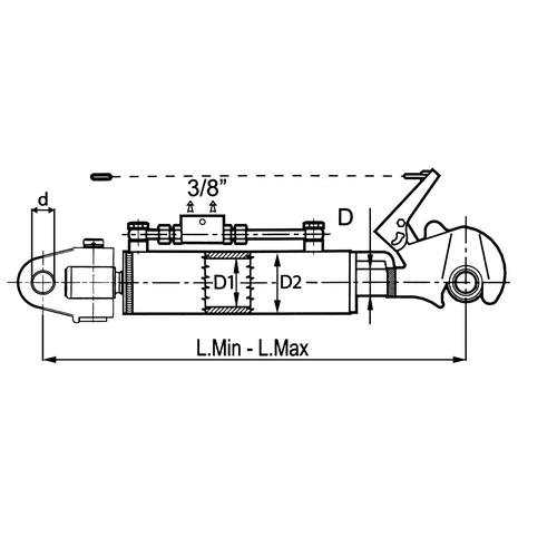 HYDRAULIC TOP LINK HOOK-KNUCKLE 70-80-35 min-max 640-910