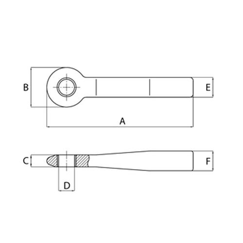 SQUARE FIXED TOWING EYE No.6 (HEAVY DUTY)