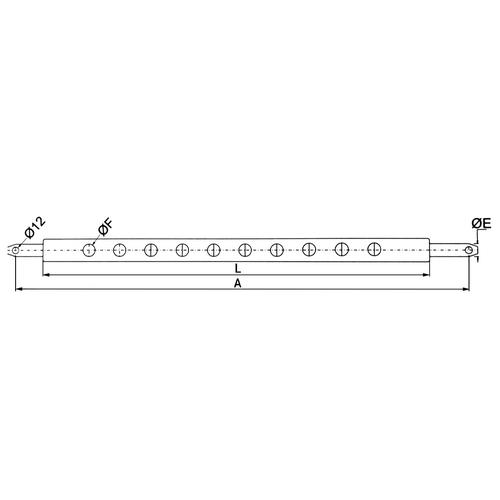 DRAWBAR L670mm (CROSS SECTION - 63X25mm)