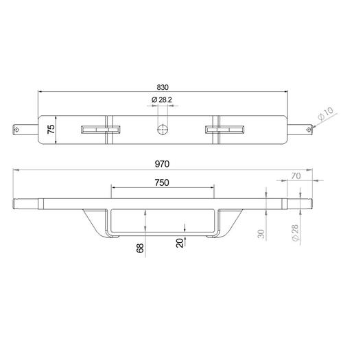 DRAWBAR L830mm