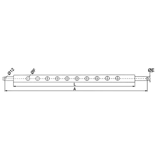 DRAWBAR L880mm (CROSS SECTION - 80X40mm)