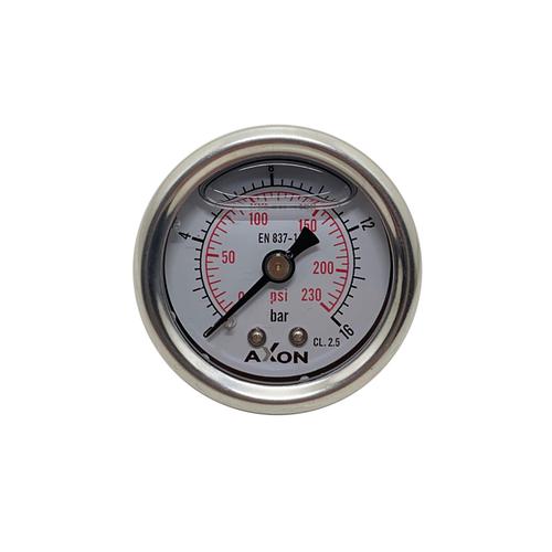 PNEUMATIC GAUGE GLYCERIN FILLED Φ40mm BACK CONNECTION 1/8"-RANGE 0-16bar