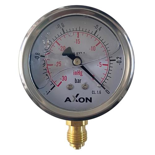 PRESSURE GAUGE GLYCERIN FILLED Φ63mm BOTTOM CONNECTION 1/4"- RANGE -1/0bar