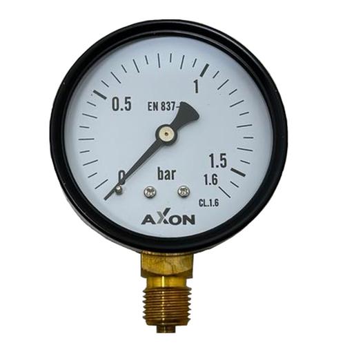 WATER PRESSURE GAUGE Φ63mm BOTTOM CONNECTION 1/4"-RANGE 0-1.6bar