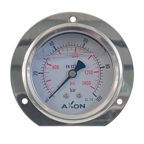 WATER PRESSURE GLYCERIN FILLED GAUGE WITH Φ85mm FLANGE & Φ63mm BACK CONNECTION 1/4"-RANGE 0-100bar