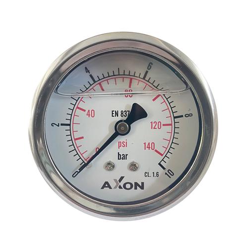 WATER/OIL PRESSURE-GLYCERIN FILLED GAUGE Φ63mm BACK CONNECTION 1/4"-RANGE 0-10bar