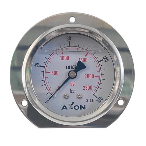 WATER PRESSURE GLYCERIN FILLED GAUGE WITH Φ85mm FLANGE & Φ63mm BACK CONNECTION 1/4"-RANGE 0-160bar