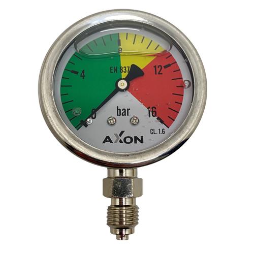 WATER PRESSURE-GLYCERIN FILLED GAUGE Φ63mm BOTTOM CONNECTION 1/4"-RANGE 0-16bar