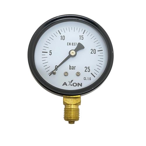 WATER PRESSURE GAUGE Φ63mm BOTTOM CONNECTION 1/4"-RANGE 0-25bar