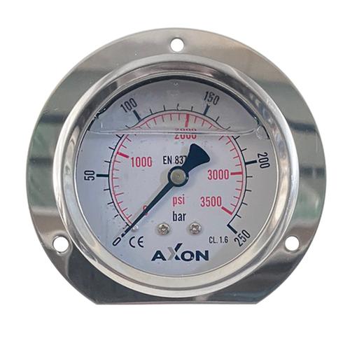 WATER PRESSURE GLYCERIN FILLED GAUGE WITH Φ85mm FLANGE & Φ63mm BACK CONNECTION 1/4"-RANGE 0-250bar