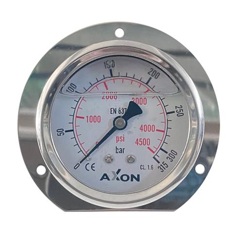 WATER PRESSURE GLYCERIN FILLED GAUGE WITH Φ85mm FLANGE & Φ63mm BACK CONNECTION 1/4"-RANGE 0-315bar