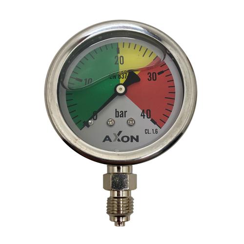 WATER PRESSURE-GLYCERIN FILLED GAUGE Φ63mm BOTTOM CONNECTION 1/4"-RANGE 0-40bar