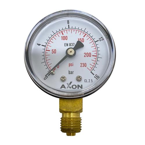 PNEUMATIC GAUGE Φ50mm BOTTOM CONNECTION 1/4"-RANGE 0-16bar