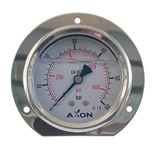 WATER PRESSURE GLYCERIN FILLED GAUGE WITH Φ85mm FLANGE & Φ63mm BACK CONNECTION 1/4"-RANGE 0-60bar