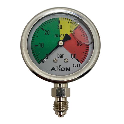 WATER PRESSURE-GLYCERIN FILLED GAUGE Φ63mm BOTTOM CONNECTION 1/4"-RANGE 0-60bar