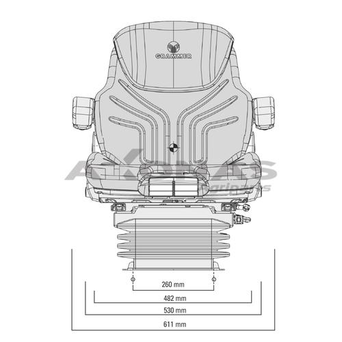 TRACTOR SEAT GRAMMER MAXIMO COMFORT PLUS WITH FOLDABLE ARMREST & PNEUMATIC SUSPENSION 12V