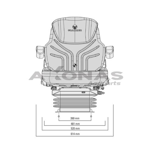 TRACTOR SEAT GRAMMER MAXIMO COMFORT WITH FOLDABLE ARMREST & PNEUMATIC SUSPENSION 12V