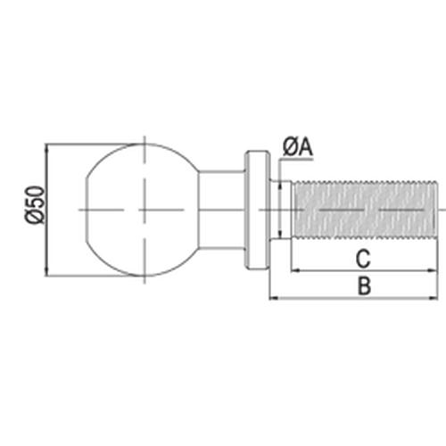 TREILER TOW BALL / HITCH BALL 2"