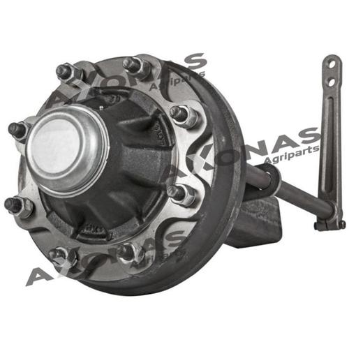 WHEEL HUB ASSY BRAKED FOR DOUBLE TIRE 80X80 SQUARE AXLE 6 BOLTS L600mm