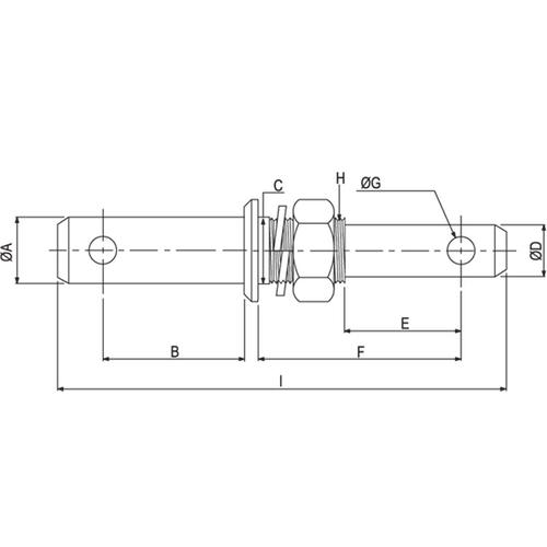 DOUBLE MOUNTING PIN/IMPLEMENT 24X3