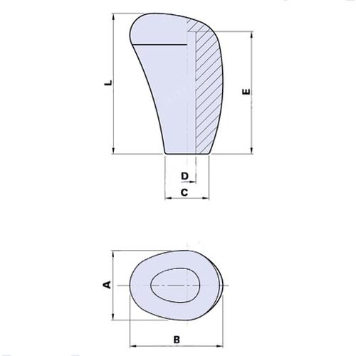 GEARBOX KNOB WITH HOLE Ø12MM