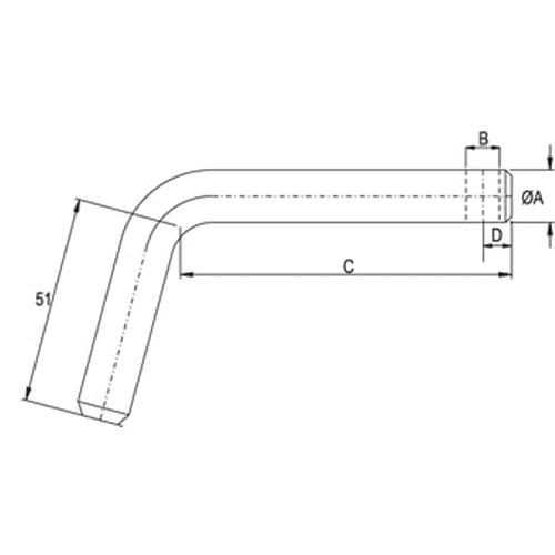BENT HITCH PIN 16X80mm