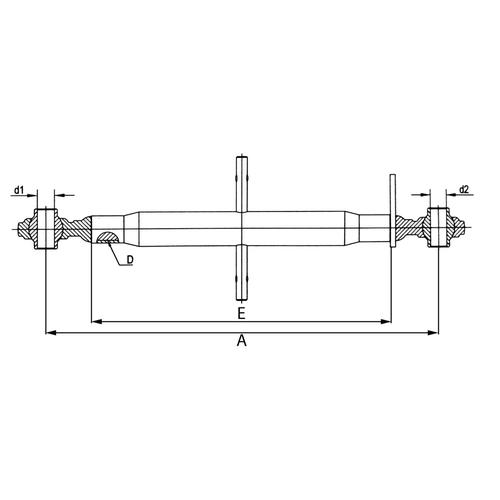 TOP LINK ASSEMBLY 1 1/8" Ø25-Ø25 min-max 405-590(LIGHT DUTY)