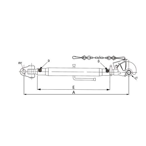 TOP LINK WITH ARTICULATED YOKE & RAPID HOOK 30X3 min-max 630-880