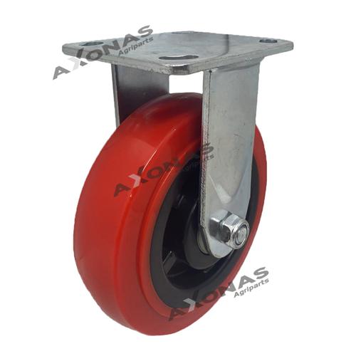 PU RED FIXED WHEEL Ø100mm