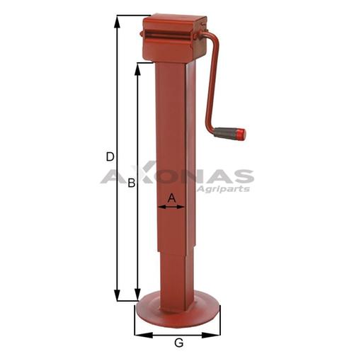 PARCKING JACK WITH GEAR&VERTICAL HANDLE (HEAVY DUTY) 70X500