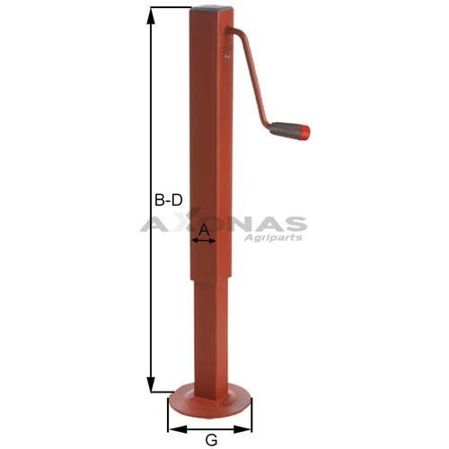 PARCKING JACK WITH GEAR&VERTICAL HANDLE 60X600