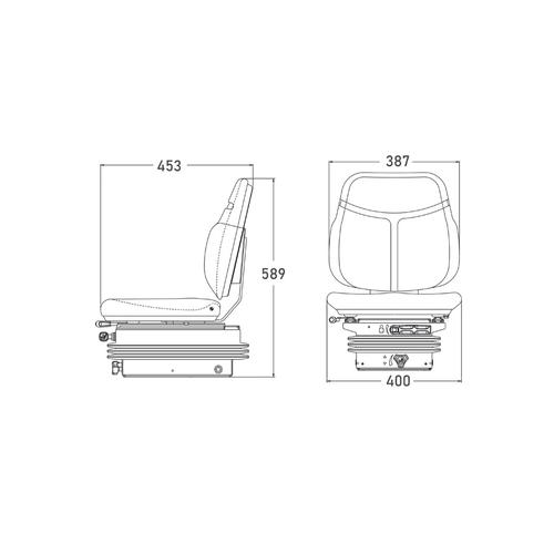 COMPACT TRACTOR SEAT WITH MECHANICAL SUSPENSION AND SENSOR COBO - M200