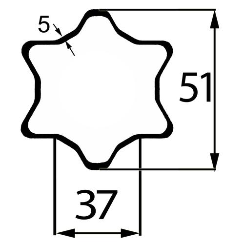 INNER STAR TUBE 65HP 51.4Χ37.1X5 CHINESE