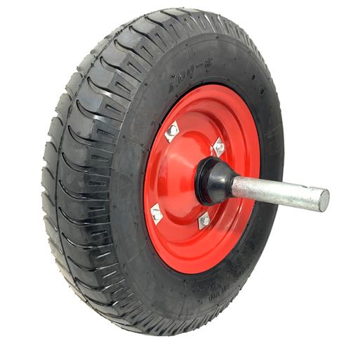 WHEEL WITH METALLIC RIM 400X8 4PR (HEAVY DUTY) (Shaft: Ø20xL340)